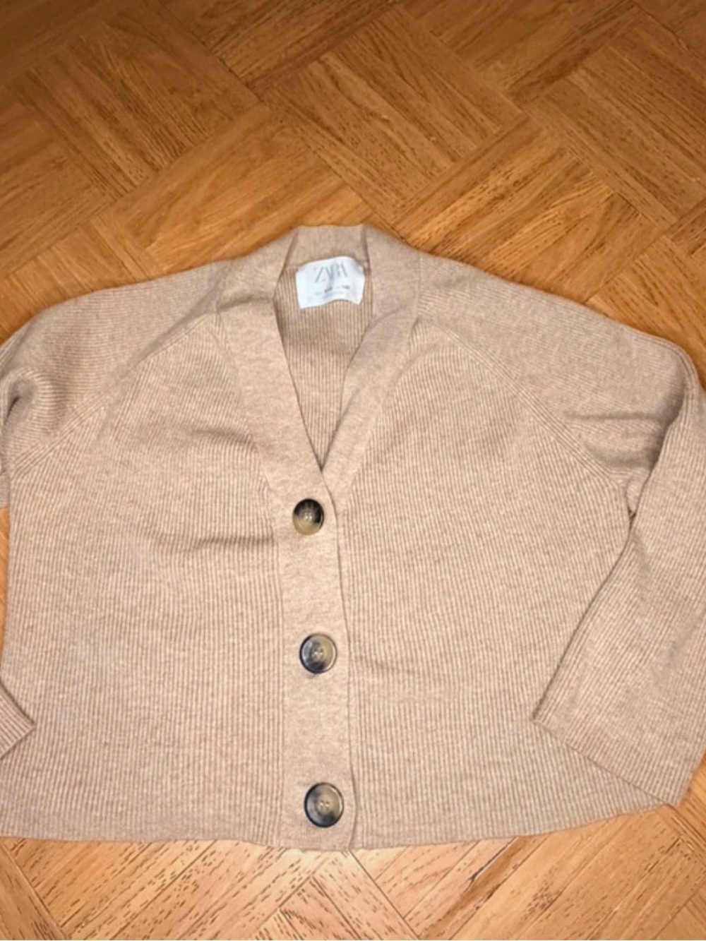 Zara Kids Ribbed Button-Front Cardigan